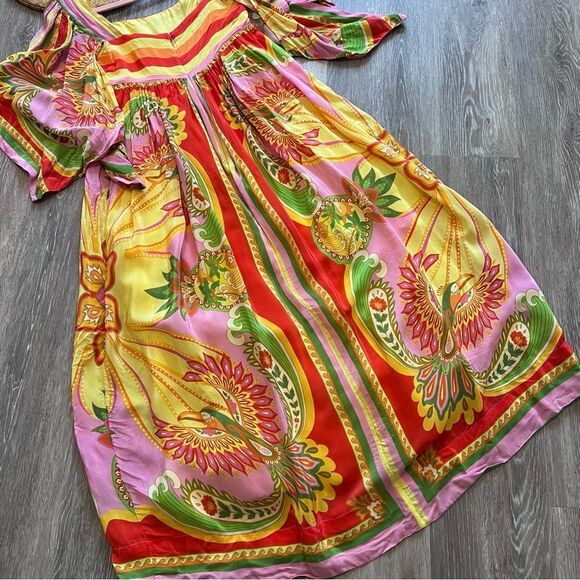 Farm Rio beach toucans scarf midi dress women’s size XS - Picture 10 of 10